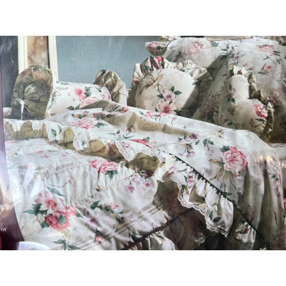 Bill Blass Springmaid King Fitted Sheet Romance Rose Floral Percale Vintage NEW